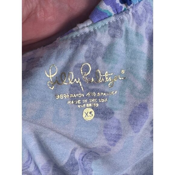 Lilly Pullitzer one shoulder blue green purple top size xs - Picture 4 of 8